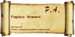 Pagács Armand névjegykártya